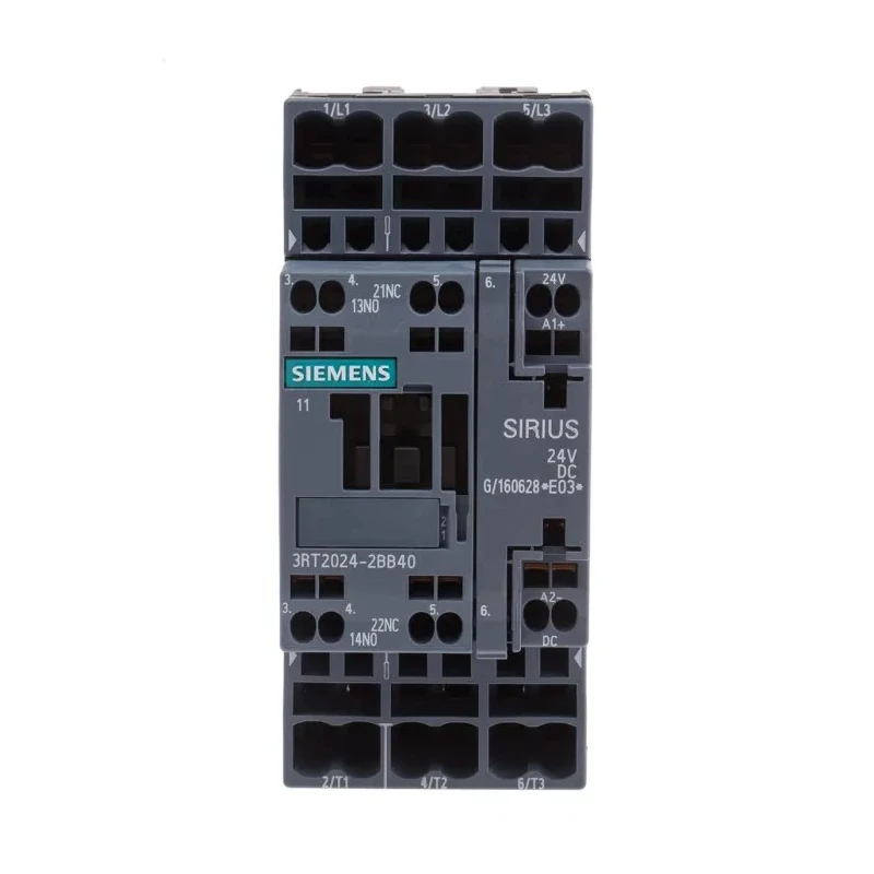 Siemens 3RT2 Series Contactor, 24V DC Coil, 3-Pole, 12A, 5.5kW, 400V AC 3RT2024-2BB40