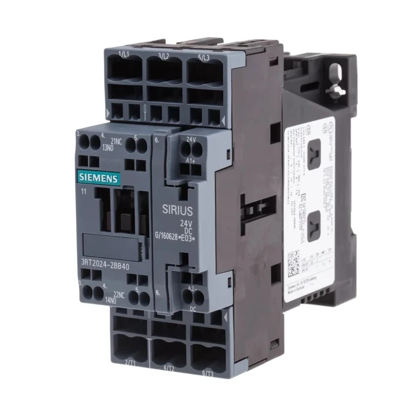 Siemens 3RT2 Series Contactor, 24V DC Coil, 3-Pole, 12A, 5.5kW, 400V AC 3RT2024-2BB40