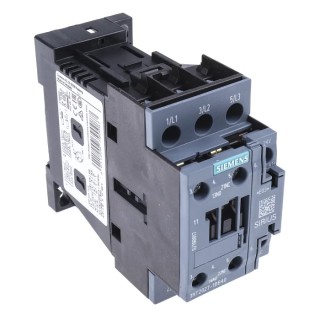 Siemens 3RT2027-1BB40 3-Pole Contactor, 24V DC Coil, 32A, 15 kW at 230V, 3 NO, 400V AC