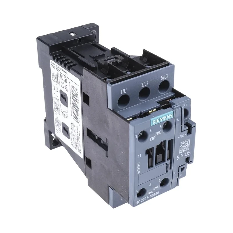 Siemens 3RT2027-1BB40 3-Pole Contactor, 24V DC Coil, 32A, 15 kW at 230V, 3 NO, 400V AC