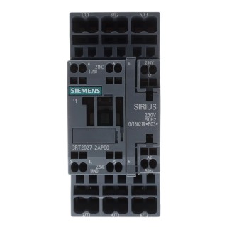 Siemens 3RT2 Contactor, 230V AC Coil, 3-Pole, 32 A, 15 kW Power Rating, 400V AC Contact Voltage 3RT2027-2AP00