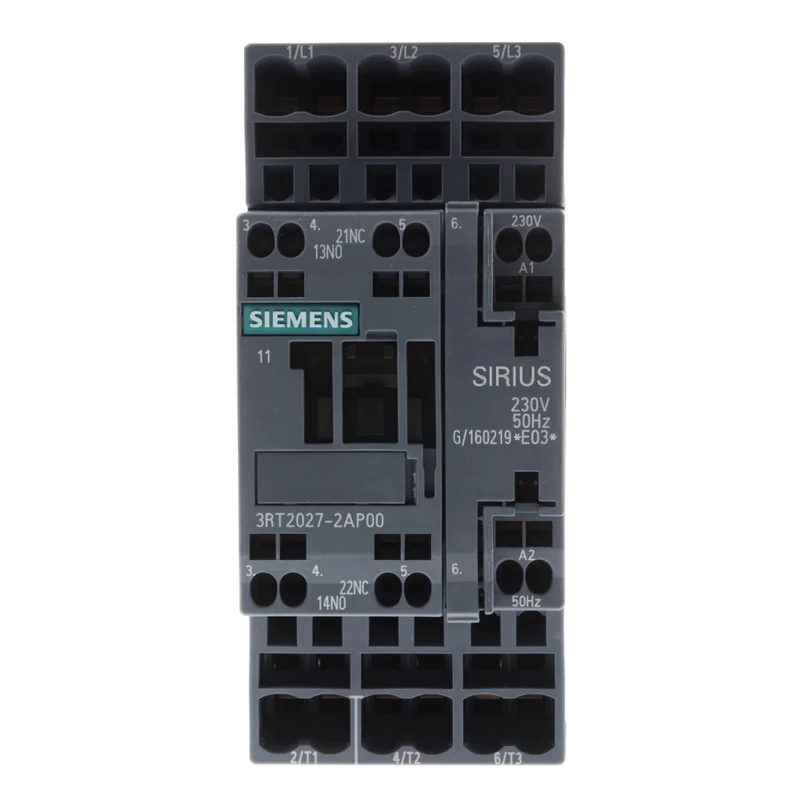Siemens 3RT2 Contactor, 230V AC Coil, 3-Pole, 32 A, 15 kW Power Rating, 400V AC Contact Voltage 3RT2027-2AP00