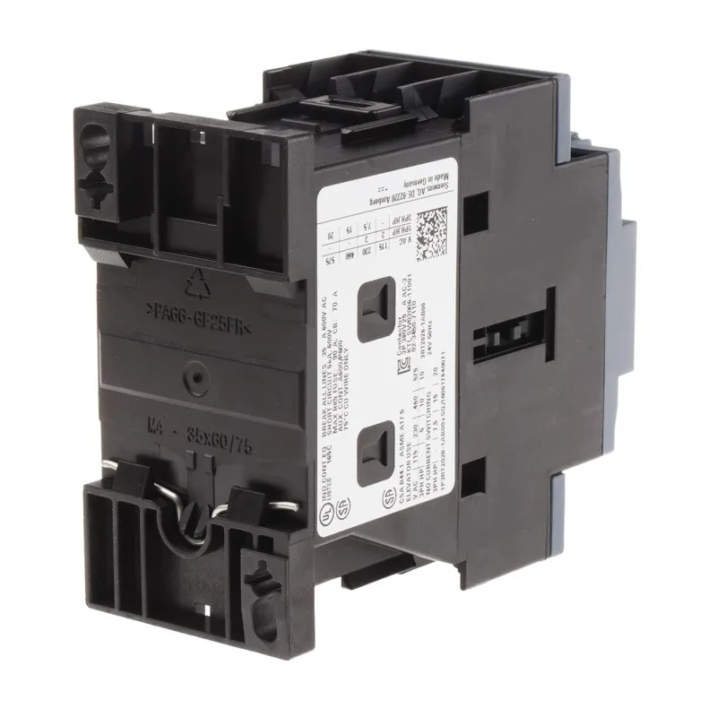 Siemens Contactor 3RT2 Series, 24V AC Coil, 3-Pole, 25 A, 11 kW, 3 NO, 400V AC 3RT2026-1AB00