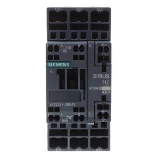 Siemens 3RT2 3-Pole Contactor 24V DC Coil, 32 A, 15 kW, 3 NO, 400V AC 3RT2027-2BB40