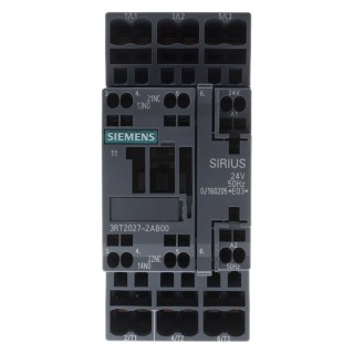 Siemens 3RT2 Motor Control Contactor, 3-Pole, 32 A, 15 kW, 24V AC Coil, 3 NO Contacts, 400V AC 3RT2027-2AB00