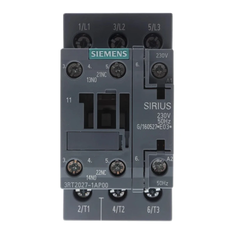 Siemens 3RT2 Contactor, 230V AC Coil, 3-Pole, 32A Contact Current, 15kW Power Rating, 3 NO, 400V AC Contacts 3RT2027-1AP00