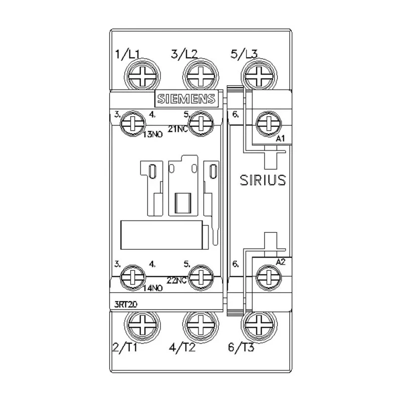Siemens 3RT2 Contactor, 24V AC Coil, 3-Pole, 38 A Contact Current, 18.5 kW Power Rating 3RT2028-1AB00