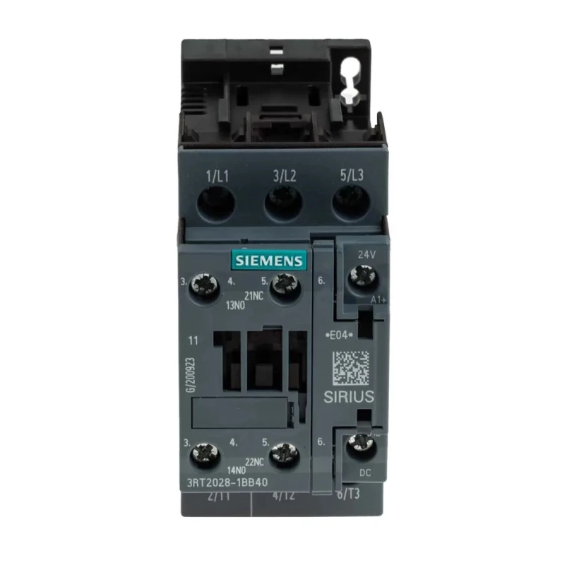 Siemens 3RT2 Motor Control Contactor, 24V dc Coil, 3-Pole, 38 A, 18.5 kW, 400V ac 3RT2028-1BB40