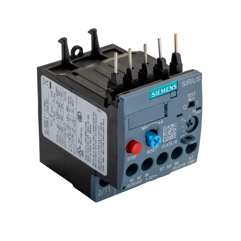 Siemens SIRIUS 3RU2 Thermal Overload Relay 1 NO/1 NC, Adjustable Current 5.5 to 8 A, 8A Contact Rating, 3 kW, 3P 3RU2116-1HB0