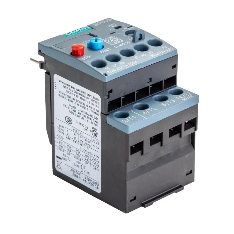 Siemens SIRIUS 3RU2 Thermal Overload Relay 1 NO/1 NC, Adjustable Current 5.5 to 8 A, 8A Contact Rating, 3 kW, 3P 3RU2116-1HB0