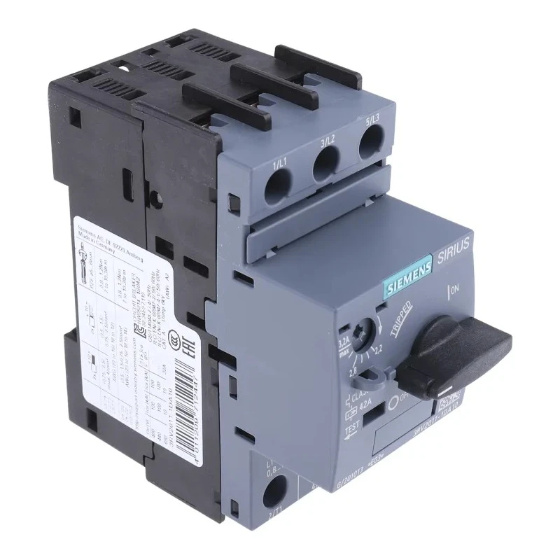 Siemens 3RV2 Series 3 Pole Motor Protection Circuit Breaker, 2.2 & 3.2 A Current Rating, 690V, IP20, -20°C to 3RV2011-1DA10