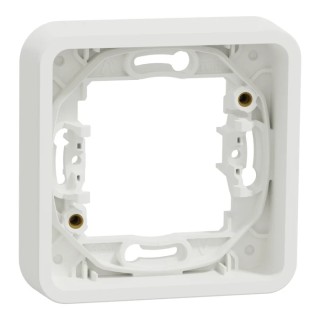 Schneider Electric Mureva Styl White Polycarbonate Back Box Mounting Frame, NF Standard, IP55, Flush Mount, 1 Gang MUR39107