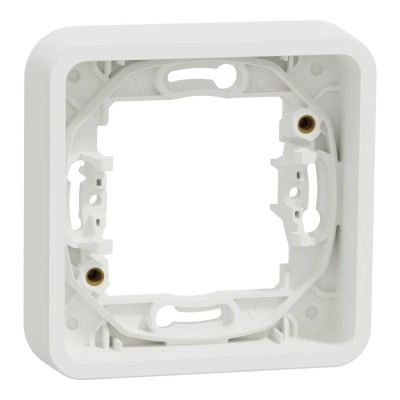 Schneider Electric Mureva Styl White Polycarbonate Back Box Mounting Frame, NF Standard, IP55, Flush Mount, 1 Gang MUR39107