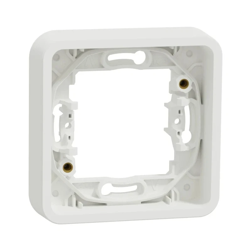 Schneider Electric Mureva Styl White Polycarbonate Back Box Mounting Frame, NF Standard, IP55, Flush Mount, 1 Gang MUR39107