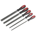 RS PRO 200 mm Bastard Engineers File Set 5 Pieces with Ergonomic Soft-Grip Handles Model 161-1464