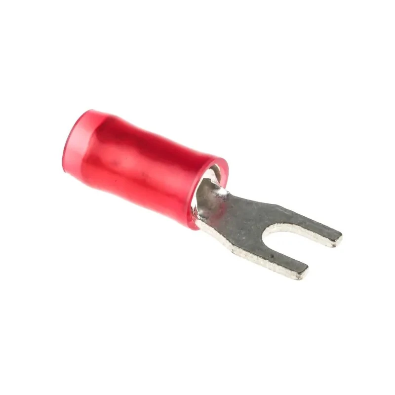 TE Connectivity PIDG Insulated Fork Terminal 22 AWG to 16 AWG M2.5 Stud Size Nylon Red 130521