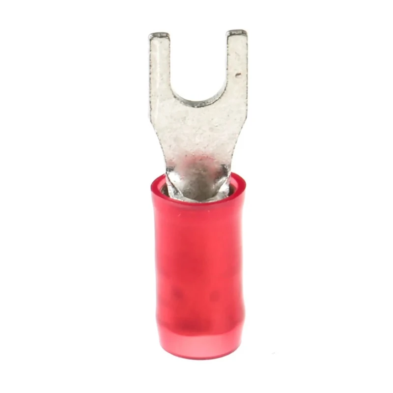 TE Connectivity PIDG Insulated Fork Terminal 22 AWG to 16 AWG M2.5 Stud Size Nylon Red 130521