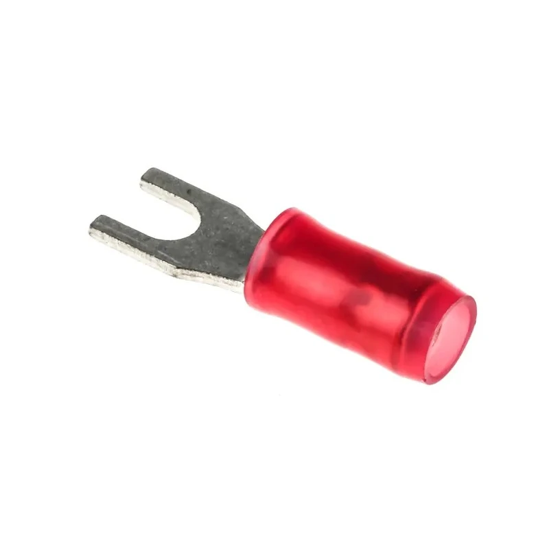 TE Connectivity PIDG Insulated Fork Terminal 22 AWG to 16 AWG M2.5 Stud Size Nylon Red 130521