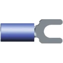 TE Connectivity PIDG Insulated Fork Terminal, Nylon Blue, 16 AWG to 14 AWG, M2.5 Stud Size, 20.65mm Length 130526