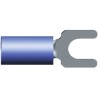 TE Connectivity PIDG Insulated Fork Terminal, Nylon Blue, 16 AWG to 14 AWG, M2.5 Stud Size, 20.65mm Length 130526