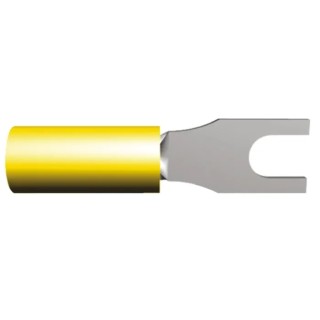 TE Connectivity PIDG Insulated Fork Terminal 12 AWG to 10 AWG Nylon Yellow M4 Stud Size 130496