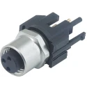 binder Circular Connector 4 Contacts Panel Mount M8 Plug Female IP65 IP67 Metal Housing 30V 4A 99-3390-280-04