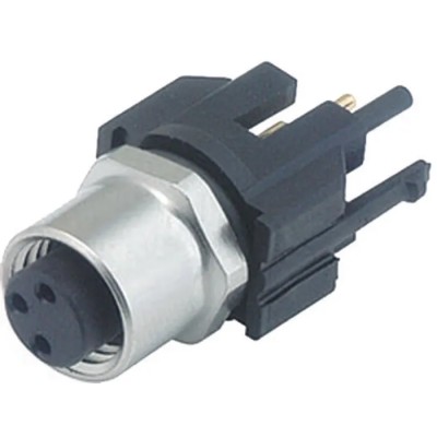 binder Circular Connector 4 Contacts Panel Mount M8 Plug Female IP65 IP67 Metal Housing 30V 4A 99-3390-280-04