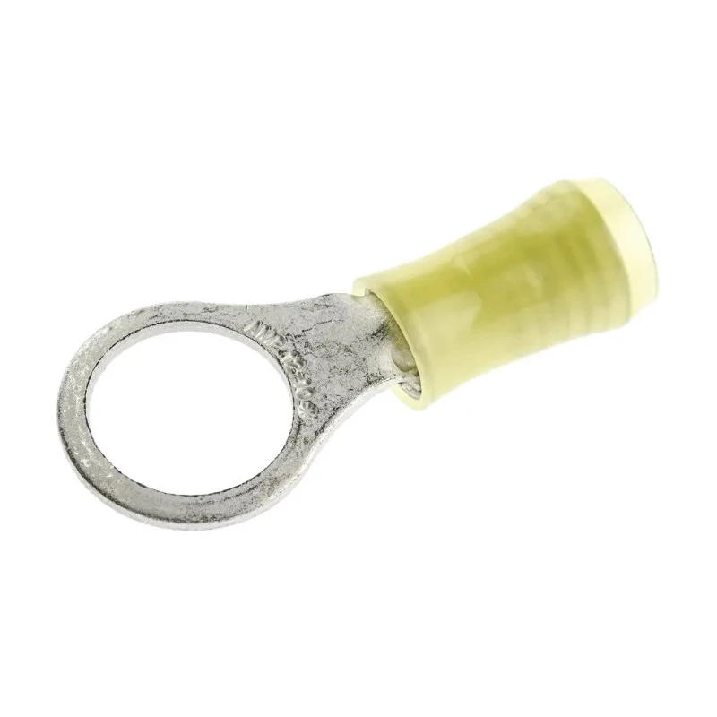 TE Connectivity PIDG Insulated Ring Terminal M10 Stud Size 12 AWG to 10 AWG Wire Size, Yellow 130207