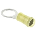 TE Connectivity PIDG Insulated Ring Terminal M10 Stud Size 12 AWG to 10 AWG Wire Size, Yellow 130207