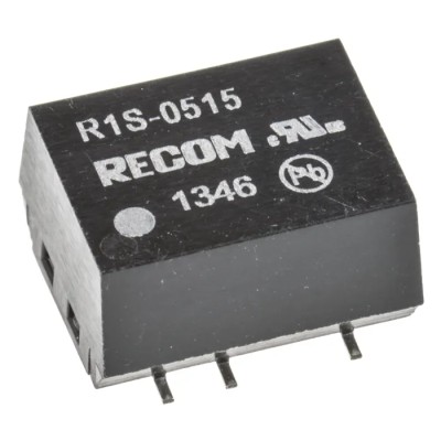 Recom 1W Surface Mount DC/DC Converter 15V DC Output 66mA 4.5–5.5V Input R1S-0515