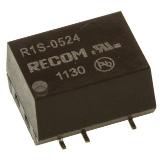 Recom DC/DC Converter 24V DC Output 42mA 5V DC Input 4.5V Minimum Input 1W Surface Mount 8-Pin R1S-0524