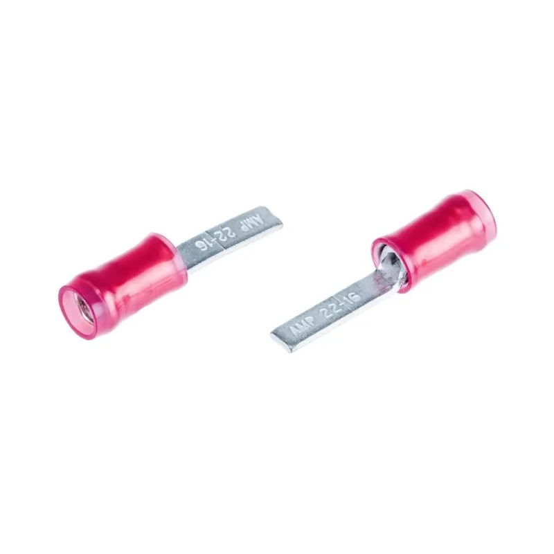 TE Connectivity PIDG Insulated Crimp Blade Terminal Red 12.4 mm Blade Length 22 AWG to 16 AWG 131331