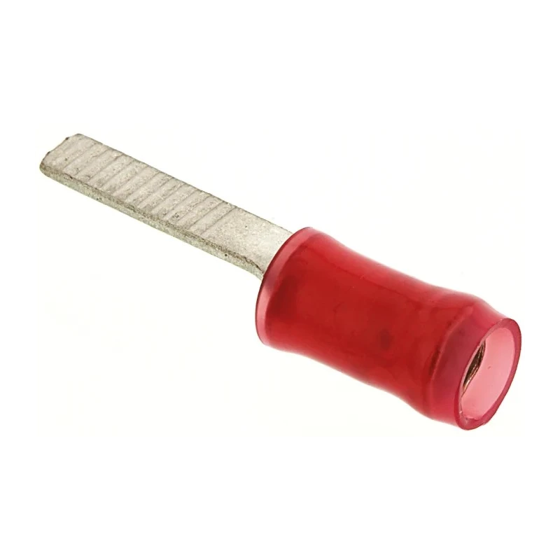 TE Connectivity PIDG Insulated Crimp Blade Terminal Red 12.4 mm Blade Length 22 AWG to 16 AWG 131331