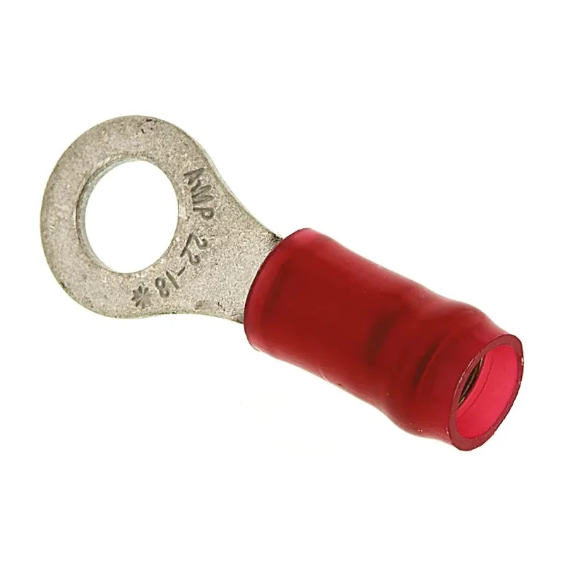 TE Connectivity PIDG Insulated Ring Terminal M4 Stud Size 22 AWG 16 AWG Wire Size Red 31890