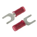TE Connectivity PIDG Insulated Fork Terminal 22 AWG to 16 AWG M4 Stud Size Nylon Red 130516