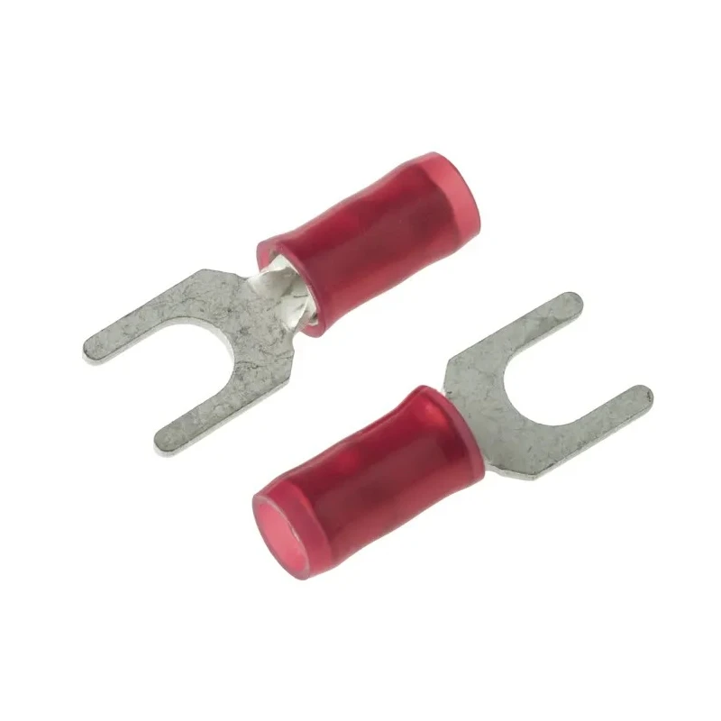 TE Connectivity PIDG Insulated Fork Terminal 22 AWG to 16 AWG M4 Stud Size Nylon Red 130516