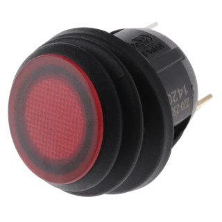 ZF Illuminated SPST On-Off Rocker Switch Panel, Red Actuator, 16A, IP56 KCA2AEA2RBB