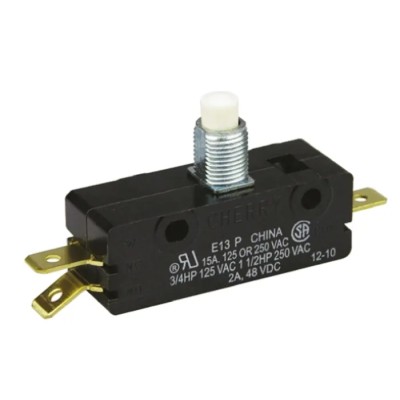 ZF Button Micro Switch, Tab Terminal, 15A, 250 V AC, SPDT E13-00J