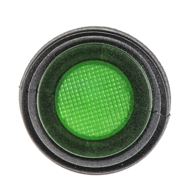 ZF Illuminated DPST On-Off On-Off Rocker Switch Panel Green Actuator Polyamide 66 Housing KDH3AEA2GBB