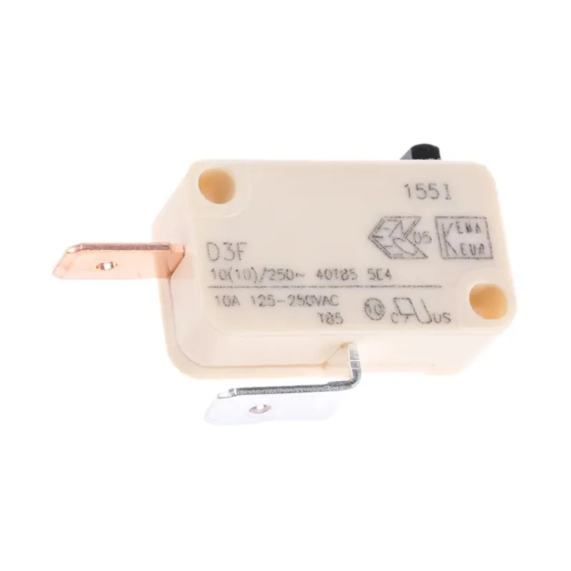 ZF Button Micro Switch with Tab Terminal, 10A Contact Current, 250V AC, SPST, IP40 D3F4-V1AA