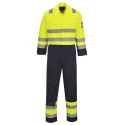 Portwest Yellow Reusable Hi Vis Flame Retardant Coverall with Zipper Closure 138 cm Chest Size XL 161-1967