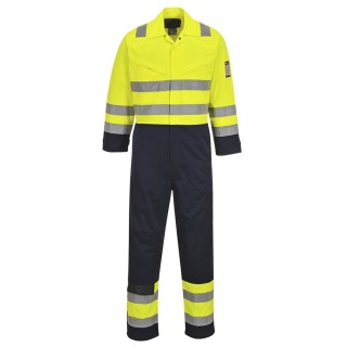 Portwest Yellow Reusable Hi Vis Flame Retardant Coverall with Zipper Closure 138 cm Chest Size XL 161-1967