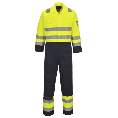 Portwest Yellow Reusable Hi Vis Flame Retardant Coverall with Zipper Closure 138 cm Chest Size XL 161-1967