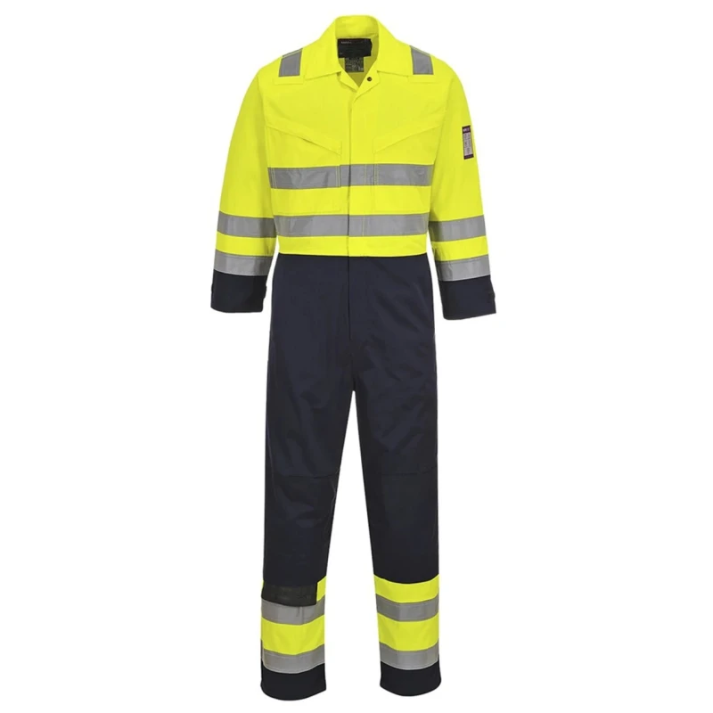 Portwest Yellow Reusable Hi Vis Flame Retardant Coverall with Zipper Closure 138 cm Chest Size XL 161-1967