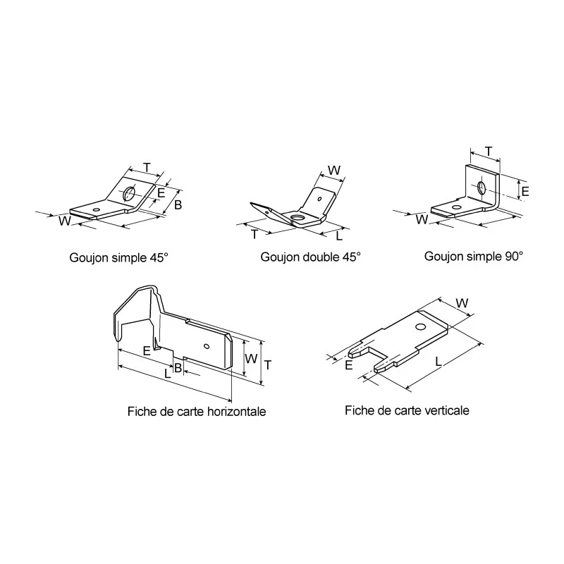 TE Connectivity FASTON .250 Uninsulated Male Spade Connector, Stud Termination, 6.35 x 0.81 mm Tab Size 141879-1