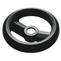 RS PRO Black Fibreglass Reinforced Technopolymer Spoked Hand Wheel 100 mm Diameter 161-1972