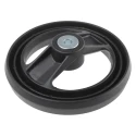 RS PRO Black Fibreglass Reinforced Technopolymer Spoked Hand Wheel 160 mm Diameter 161-1978