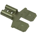 TE Connectivity 0.312 Black Uninsulated Male/Female Spade Connector, Crimp, 6.35 x 0.81 mm Tab Size 26 AWG to 8 AWG 61765-2