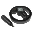 RS PRO Black Fibreglass Reinforced Technopolymer Hand Wheel 80 mm Diameter 161-1986