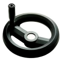 RS PRO Black Fibreglass Reinforced Technopolymer Spoked Fold Down Handle Hand Wheel, 80 mm Diameter 161-2001